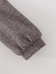Elladie kids 女童返校服飾，女童幼兒秋季服裝，秋季羊毛可愛翻領開襟衫，雙排扣設計，3D蝴蝶結與蘑菇鈕扣裝飾，適合日常穿著，復古優雅時尚可愛套裝 - 棕色 - 查看 6