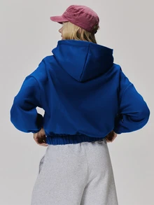 MUSERA Multi Colour Graphic Printed Oversized Hoodie Cute Daily Vintage Y2K Back To School Primary - Blue - View 5