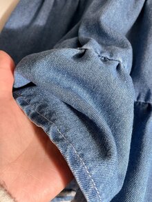 SHEIN Young Girl' Blue Denim Patchwork Layered A-Line Casual Cowgirl Dress Spring Blue - Blue - View 7