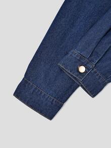 GlowEve Women's Pleated Casual Daily Summer Denim Dress - Blue - View 4
