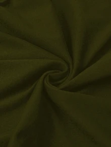 MYSTAURA 秋季休閒純色蝙蝠袖上衣 - 軍綠色 - 查看 8