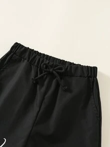 1件男孩休閒運動可愛日常舒適街頭風百搭印花直筒長褲，適合外出、上學、日常聚會，四季皆宜，開學季適用 - 彩色 - 查看 9