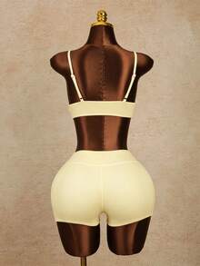 Mistrie 2pcs Sports Set, Outdoor Inner Wear, Photography & Selfie, Push-Up With Padded Cups - Butter Yellow - View 6