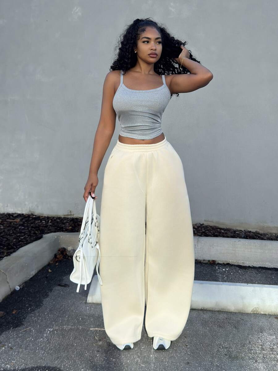 Alexandranx Women's Casual Solid Color Loose Sweatpants