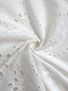 Sylviya 休閒波西米亞風女款秋冬度假 100% 純棉刺繡白色長褲 野餐秋季女裝 - 白色 - 查看 8