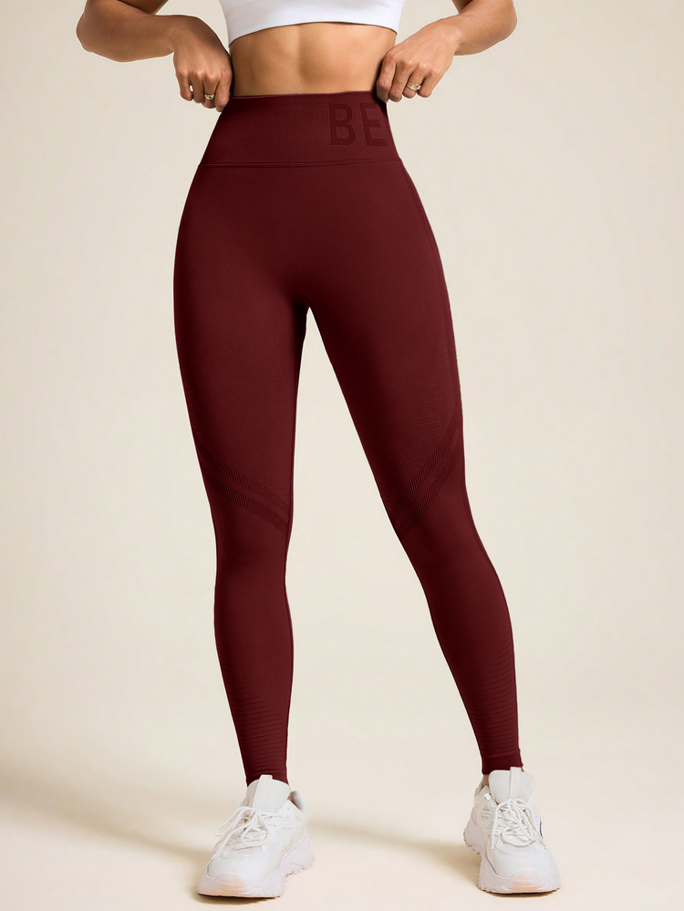 Eassivo Eassivo H1006 Green Seamless Sports Leggings - Burgundy - View 5