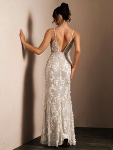 Glamine Split Thigh Sequin Cami Dress For Holiday Party Clothes Maxi Women Outfit - Apricot - View 7