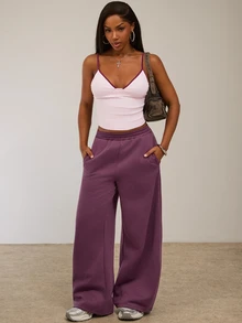 SHEIN BAE Women's Purple & Pink Colorblock Camisole Tank Top / Casual Top / Colorblock Top / Basic Top / Going Out Top / Purple Top / Pink Top / Cute Top - Red Violet - View 1