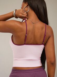 SHEIN BAE Women's Purple & Pink Colorblock Camisole Tank Top / Casual Top / Colorblock Top / Basic Top / Going Out Top / Purple Top / Pink Top / Cute Top - Red Violet - View 3