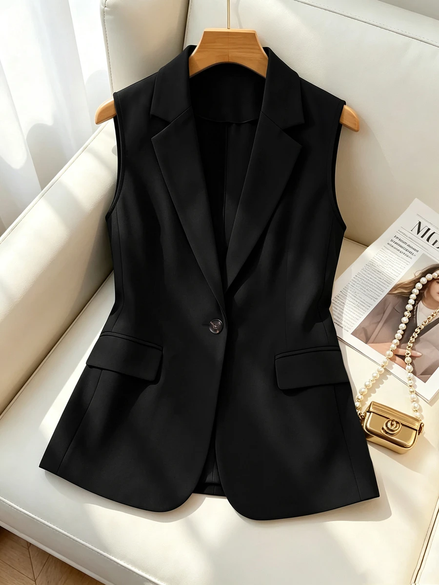 GlowEve CURVE Plus Size Women's Autumn/Winter Casual Versatile Commuter Style Black Blazer Jacket - Black - View 1