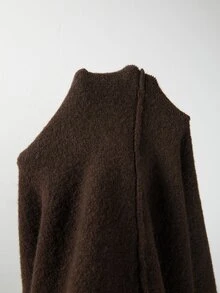 SHEIN New Style High Turtleneck Knit Pullover In Coffee Brown - Brown - View 7