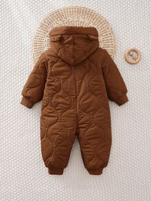 Cozy Pixies Baby Boy Baby Girl Autumn And Winter Casual Versatile Three-Dimensional Ear Hooded - Brown - View 2