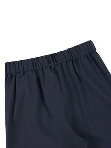 SLATEMANN Men's Casual Elegant Button Pocket Suit Pants Business Office - Navy Blue - View 6