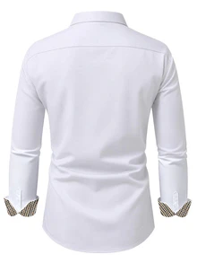 Calvornis Manfinity CasualCool 男士襯衫，在商務正式與休閒場合皆能展現自信 - 白色 - 查看 2