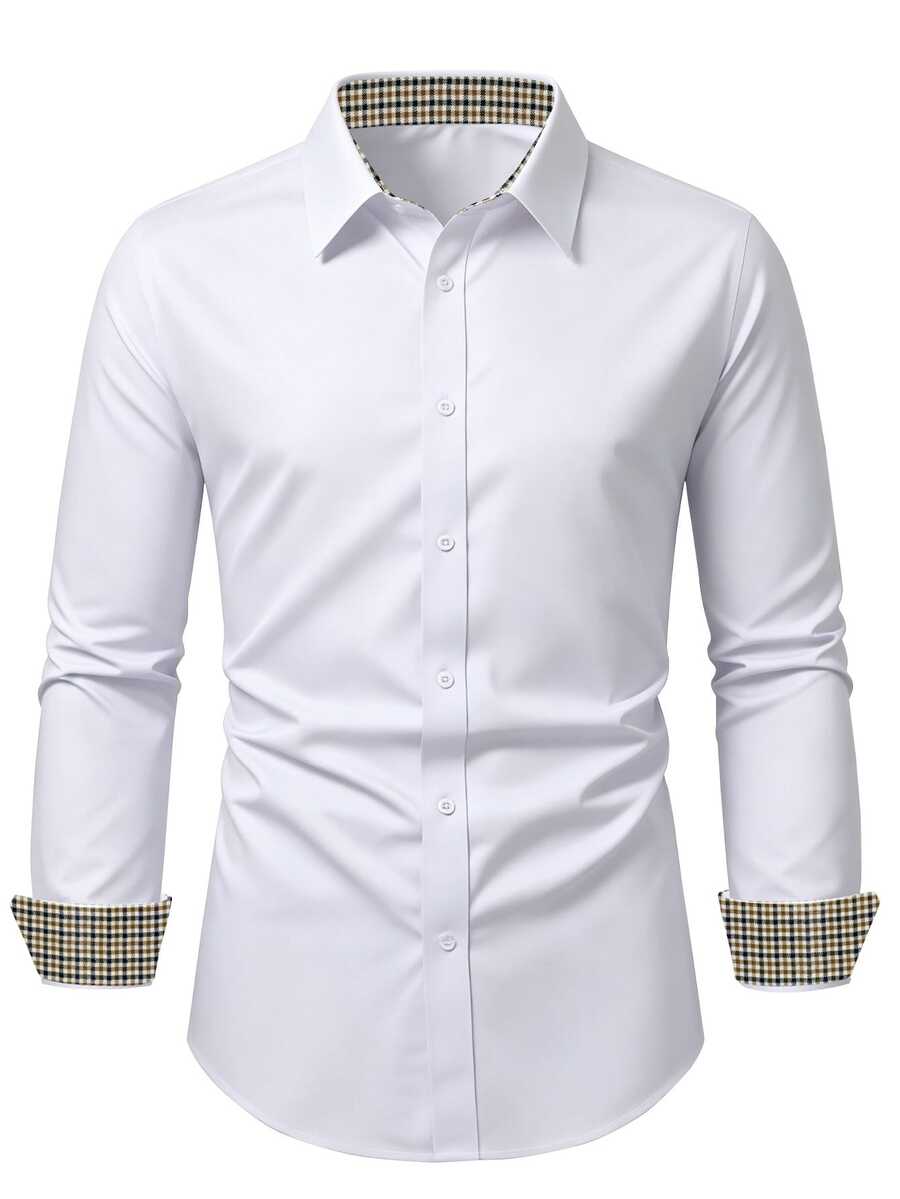 Calvornis Manfinity CasualCool 男士襯衫,在商務正式與休閒場合皆能展現自信 - 白色 - 查看 1