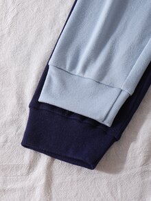 4pcs/Set Boys' Thermal Base Layer Set, Round Neck Long Sleeve Top With Elastic Waist Slim Fit Pants, 2 Colors Available, Double-Sided Thermal Fabric, Soft Elastic Comfortable And Breathable, Snug Fit Base Layer For Autumn/Winter Warmth - Blue - View 8