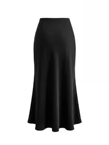 SHEIN Clasi 女款蕾絲拼接不對稱下擺上衣與魚尾裙兩件套 - 黑色 - 查看 7