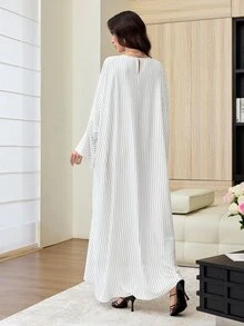 Al Najma Spring/Summer Striped Slimming Fashion Casual Commute Daily Versatile Lazy Women's Dress - Multicolor - View 3
