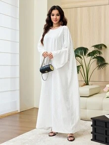 Al Najma Spring/Summer Striped Slimming Fashion Casual Commute Daily Versatile Lazy Women's Dress - Multicolor - View 8