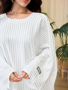 Al Najma Spring/Summer Striped Slimming Fashion Casual Commute Daily Versatile Lazy Women's Dress - Multicolor - View 5