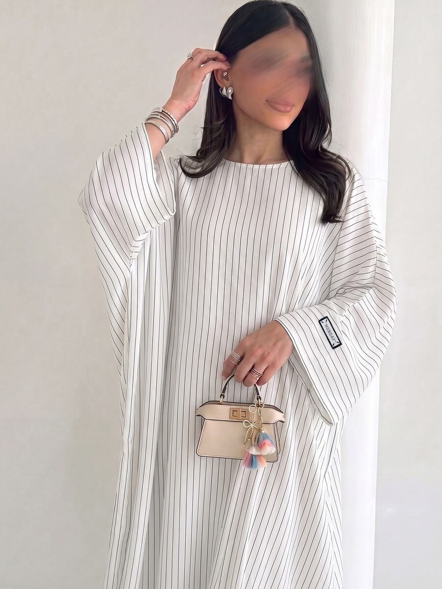 Al Najma Spring/Summer Striped Slimming Fashion Casual Commute Daily Versatile Lazy Women's Dress