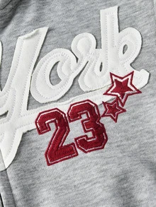 SHEIN MOD Sweatshirt Slim Fit Bermotif Bunga Abu-abu Muda Gaya American Vintage dengan Resleting - Light Grey - View 6