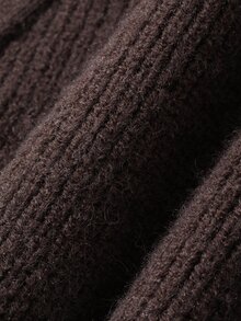 Dazy-Less Women's Vintage French Casual Button Long Sleeve Knit Cardigan Fashion Autumn Business Casual Woman Brunch Office Dark Brown - Grey - View 7