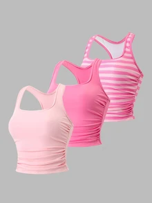 Sweetra 2026 New Women's Plus Size Tank Top 3 Pieces Set - Multicolor - View 7