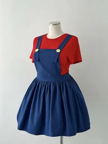 Sunspun Plus Size Women's Colorblock Pleated Fashion Summer Dress - Multicolor - View 4