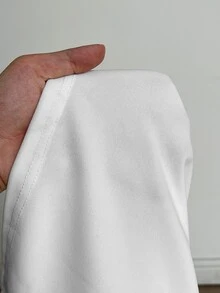 Maweii طقم جاكيت وبنطلون بأكمام طويلة بتصميم كتل لونية للنساء بمقاسات كبيرة - أبيض وأسود - مشاهدة 10