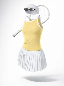 SHEIN Sovereign Charm Women's Yellow Seamless Contrast Binding Fitted Sports Camisole With Chest Pads - Yellow - View 6