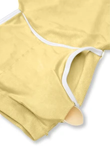 SHEIN Sovereign Charm Women's Yellow Seamless Contrast Binding Fitted Sports Camisole With Chest Pads - Yellow - View 5