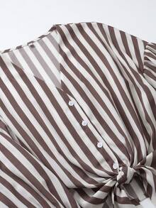 Hansera Striped Casual Daily Wear Shirt For Middle-Aged And Elderly Women - Multicolor - View 4