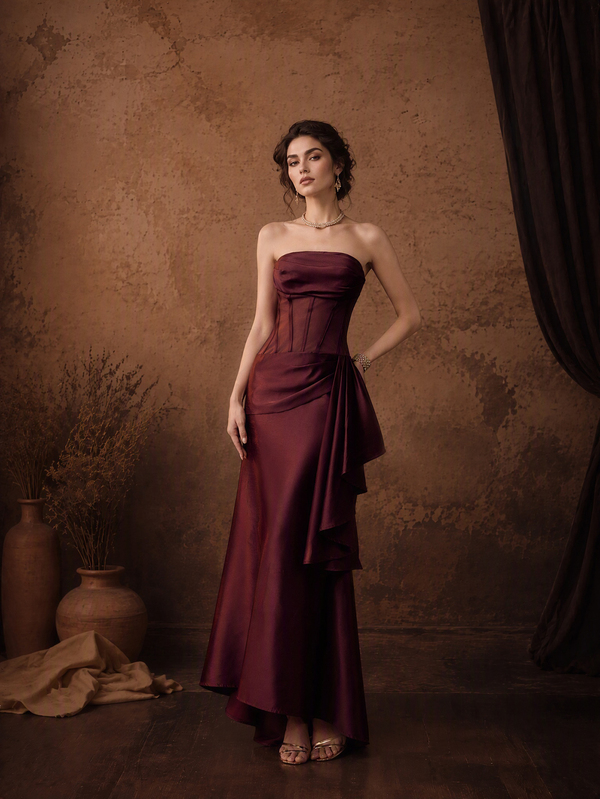 MOTF Soiréza Vestido de cóctel de noche con bustier estructurado para mujer