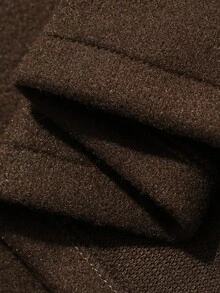 DAZY Fall/ Dark Brown Wool High Waist Bodycon Straight Mid-Length Skirt, Minimalist Elegant Commute Work Date Wedding Office Women's Skirt - Brown - View 9