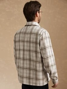 Core Aspect Men's Plaid Long Sleeve Single-Breasted Casual Utility Pocket Jacket, Autumn/Winter Flannels For Men, Perfect Holiday Gift For Boyfriend & Husband - Multicolor - View 2