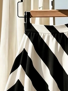 GlowEve CURVE Plus-Size Women's Autumn Collection: Elegant Skirts, A-Line Skirts, Wedding & Party Skirts, Halloween Costumes, Black Skirts,Suitable For DailyCommute - Black and White - View 6