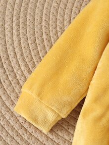SHEIN Vintaside Kids 秋冬款 2 套新生兒嬰兒連身衣與帽子套裝，趣味卡通圖案設計，孩子喜愛，保暖內裡厚實柔軟親膚布料，適合居家穿著 - 彩色 - 查看 7
