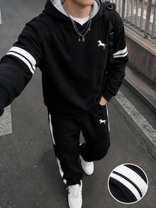 Teen Boys Casual Comfortable Long Sleeve Hoodie And Pants - Multicolor - View 1