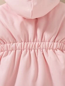SHEIN Souflis 2件組女嬰秋冬百搭休閒加厚愛心毛絨法蘭絨收腰長版保暖外套 - 粉色 - 查看 9