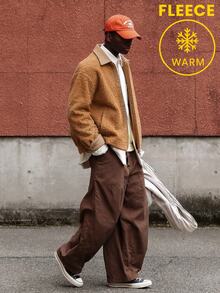 AKNOTIC Men's Casual Woven Turn Collar Jacket, Suitable For Daily Wear, Streetwear, Autumn Winter - Brown - View 3