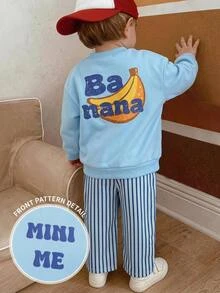 Cozy Pixies Kids Young Boys Pullover Sweatshirt & Sweatshirt -, Letter Crew Neck Long Sleeve Pullover Sweatshirt & Printed Sweatpants, Versatile & Comfortable - Blue - View 8