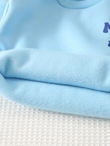 Cozy Pixies Kids Young Boys Pullover Sweatshirt & Sweatshirt -, Letter Crew Neck Long Sleeve Pullover Sweatshirt & Printed Sweatpants, Versatile & Comfortable - Blue - View 9