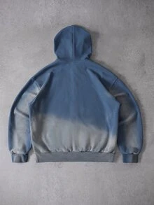 ROMWE MEN Street Life Hoodie Pria dengan Tali Serut, Kasual, Serbaguna untuk Pemakaian Sehari-hari - Royal Blue - View 2