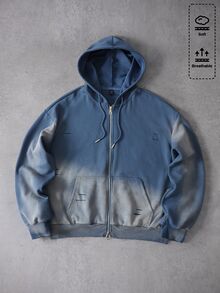 ROMWE MEN Street Life Hoodie Pria dengan Tali Serut, Kasual, Serbaguna untuk Pemakaian Sehari-hari - Royal Blue - View 8