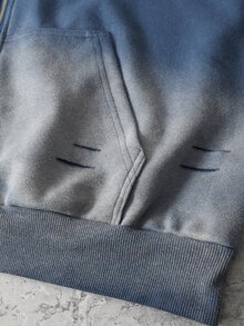 ROMWE MEN Street Life Hoodie Pria dengan Tali Serut, Kasual, Serbaguna untuk Pemakaian Sehari-hari - Royal Blue - View 5
