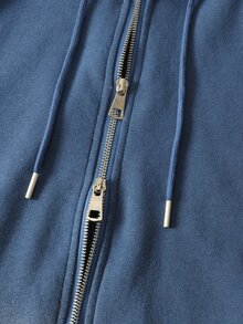 ROMWE MEN Street Life Hoodie Pria dengan Tali Serut, Kasual, Serbaguna untuk Pemakaian Sehari-hari - Royal Blue - View 6