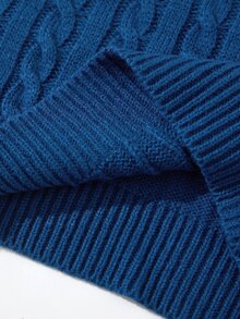 Sweater Pullover Rajut Tebal Lembut Motif Garis-Garis untuk Anak Laki-Laki, Cocok untuk di Rumah, Santai, Jalan-jalan, dan Berkumpul, Musim Gugur/Dingin - Biru - View 8
