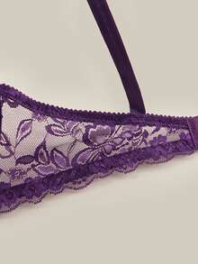 Bralution Underwire Bra With Adjustable Straps And Lace - Purple - View 6