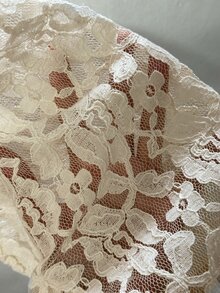 DelicateAllure Women's Lace Satin Camisole Mini Nightgown, Lace Robe Pajama Set - Champagne - View 6
